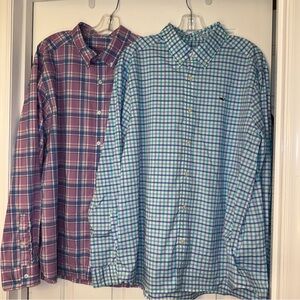 Vineyard Vines  Performance Button Down Shirts Plaid M XL Nylon Stretch Preppy